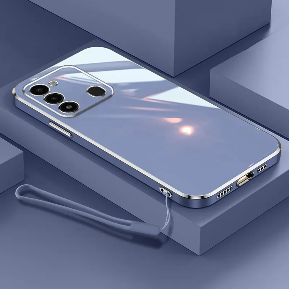 Luxury Square Plating Shockproof Silicone Back Cover