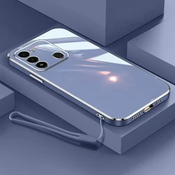 Luxury Square Plating Shockproof Silicone Back Cover for Tecno Spark GO 2022 (Gs6D grey)