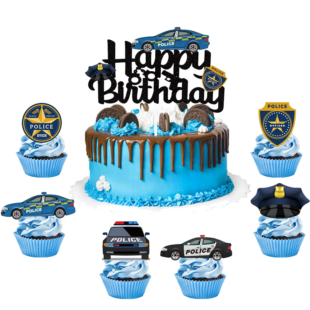 Police Department Party Decor 32inch Number Balloon Set Patrol Car Balloon Birthday Banner Police Theme Birthday Party Supplies images - 6