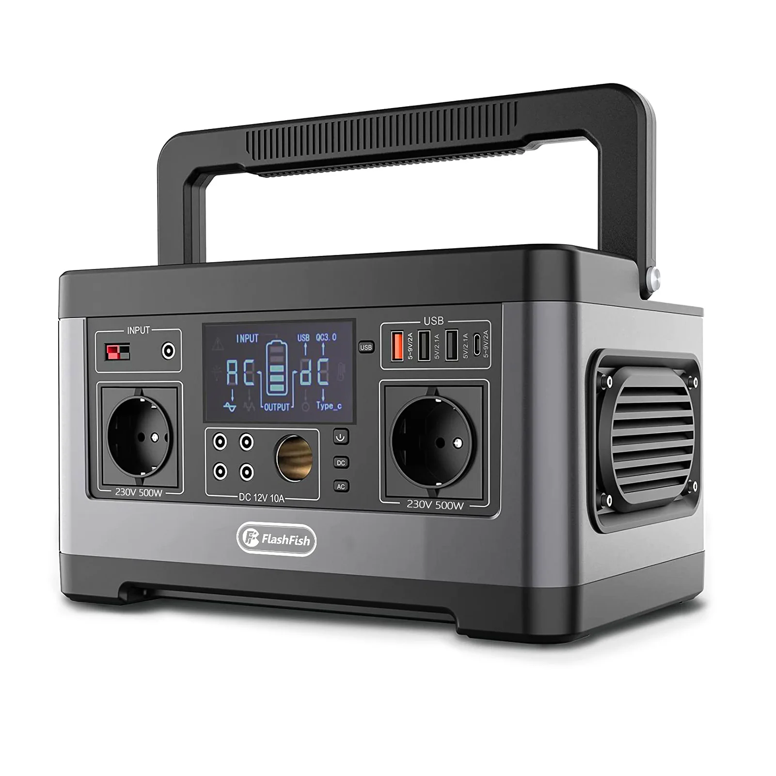 P63 portable power generator 500w 【管SH 2405290008】 FlashFish P63 Portable Power station | 500W 520Wh/140400mAh