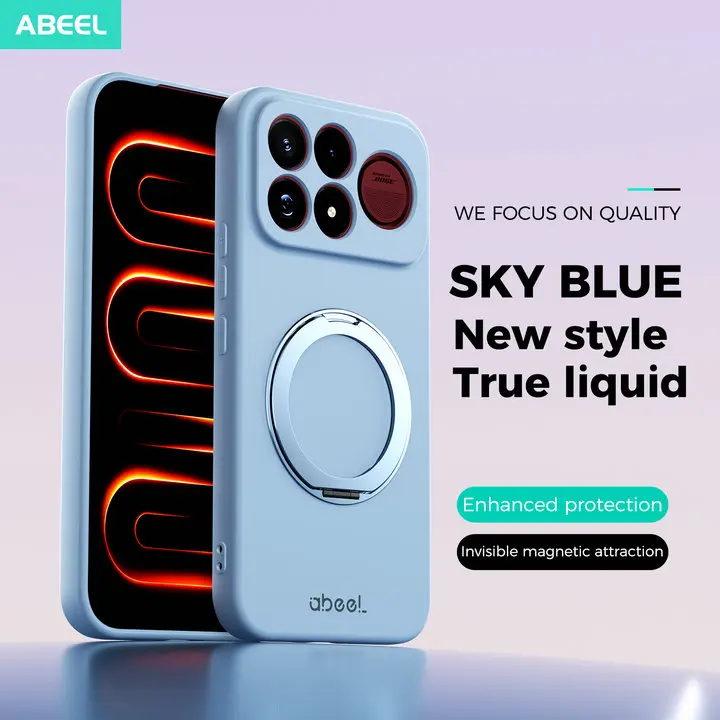 Shockproof Armor Liquid Silicone Bumper Case with Magnetic Back Cover