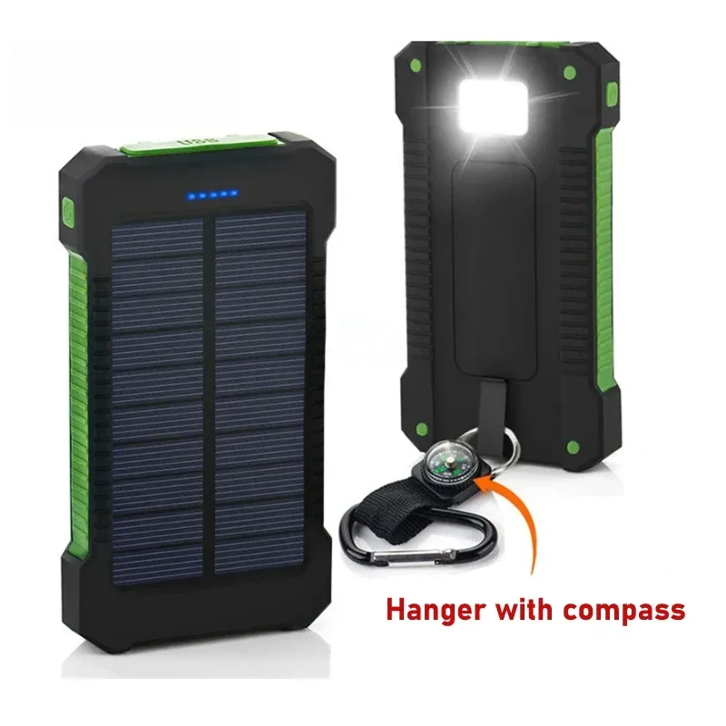 New 20000mAh portable Solar Power Bank Outdoor Wild Fishing Camping Large Capacity Backup Power Supply Rapid Charging Power Bank 3