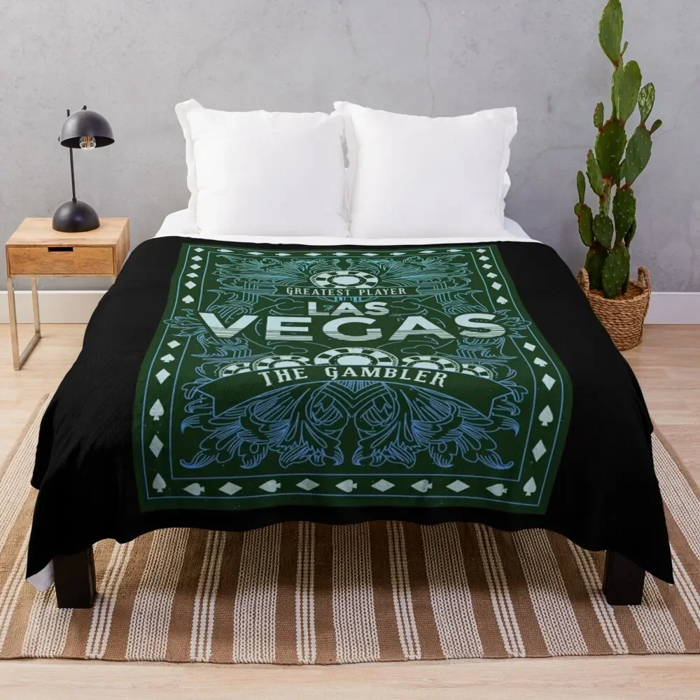 

Las Vegas Gambler T-Shirt. Throw Blanket Luxury Designer Fluffy Softs Bed Blankets