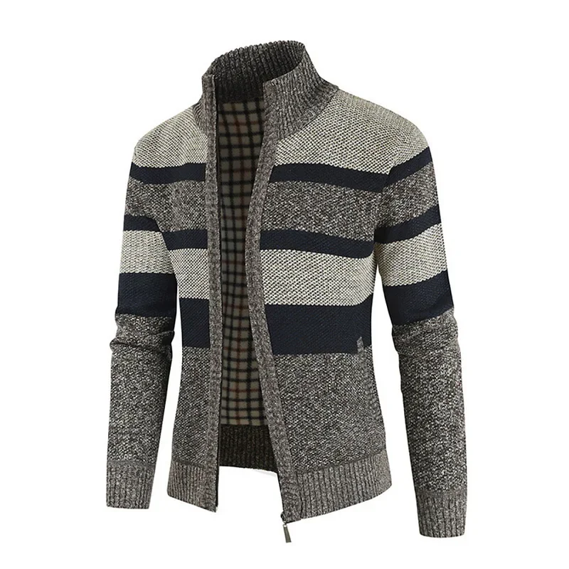 Fashion Sweaters Patchwork Knitted Cardigan Coats Mens Autumn Winter Brand Clothing Man's Knitwear Outerwear Sweatercoats Tops