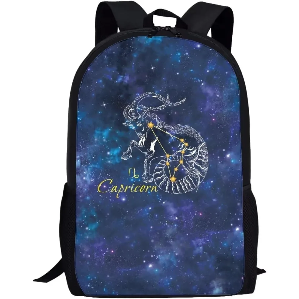 Capricorn Pattern Backpack Schoolbag For Kids Teen Soft Breathable Backing Daypack Satchel Casual Rucksack Big Capacity 1