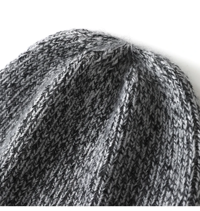 Unisex Hochwertige 100% Kaschmir Farbblock-Mütze Wintermütze Ohrenschutz Gestrickte Warme Vielseitige Mode-Accessoires – Detail 17
