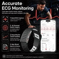 Nouveau bracelet intelligent sans écran, moniteur de santé ECG+PPG, fréquence cardiaque, pression artérielle, étanche 3ATM, montre connectée de sport 3