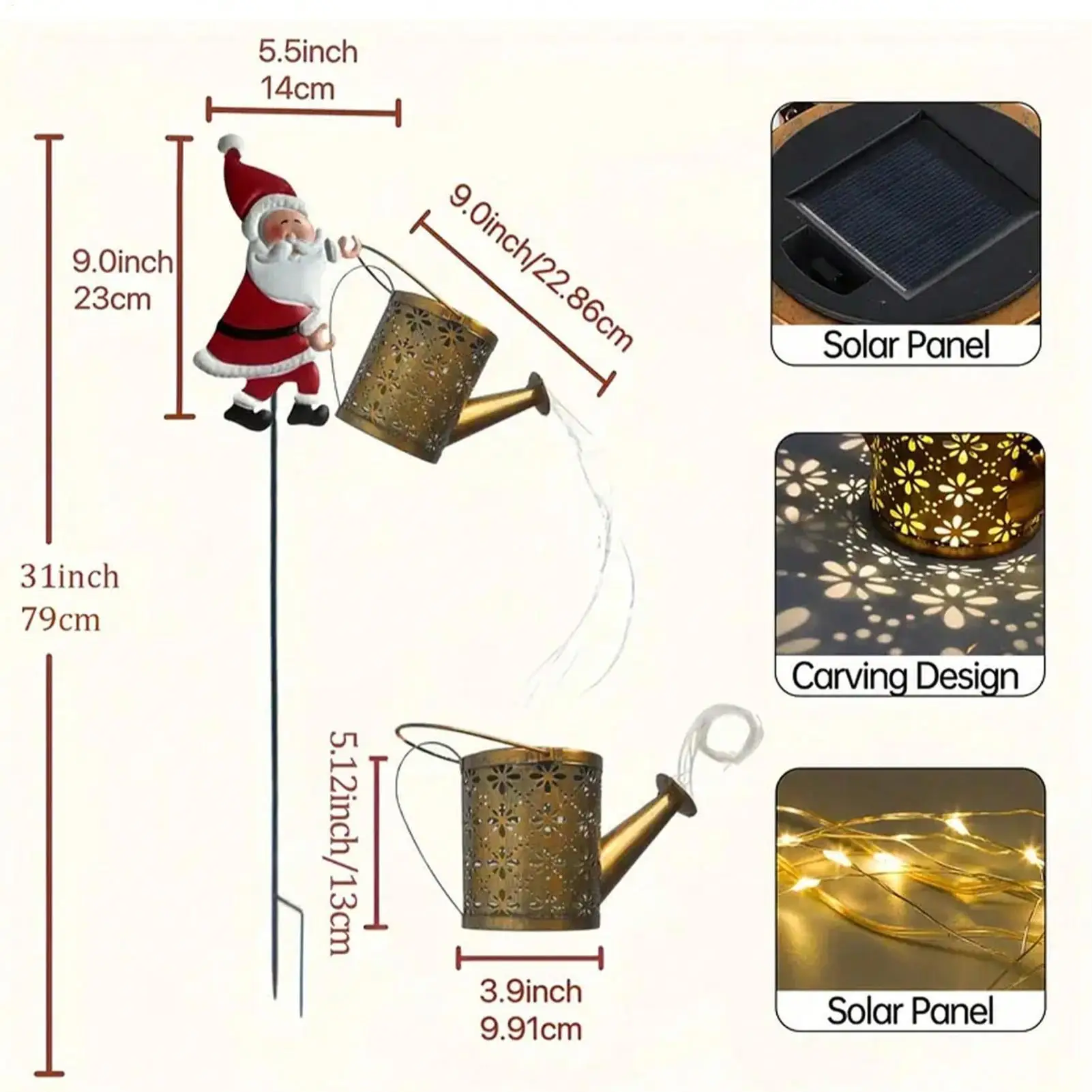 Christmas Solar Lights Outdoor Santa Claus Kettle Ground Lamp Outdoor Garden Lawn Decorative Lights For Lawn Pathway Walkway S2c9e1b7a5a5f40d69bcce5615a41cb790