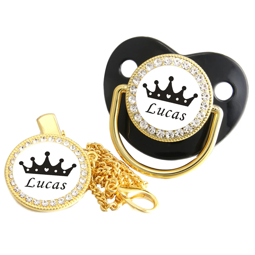 Customized Name Baby Pacifier With Chain Clip 0-18 Months 3