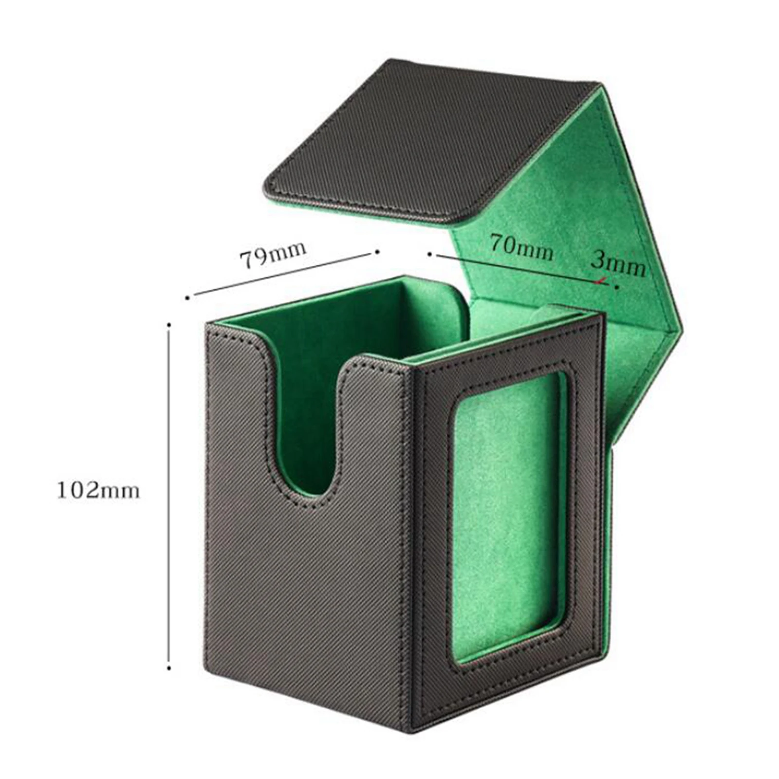100+ Cards Deck Box Card Storage Box Premium PU Leather Container Gaming Card Holder for Collectible Cards 6