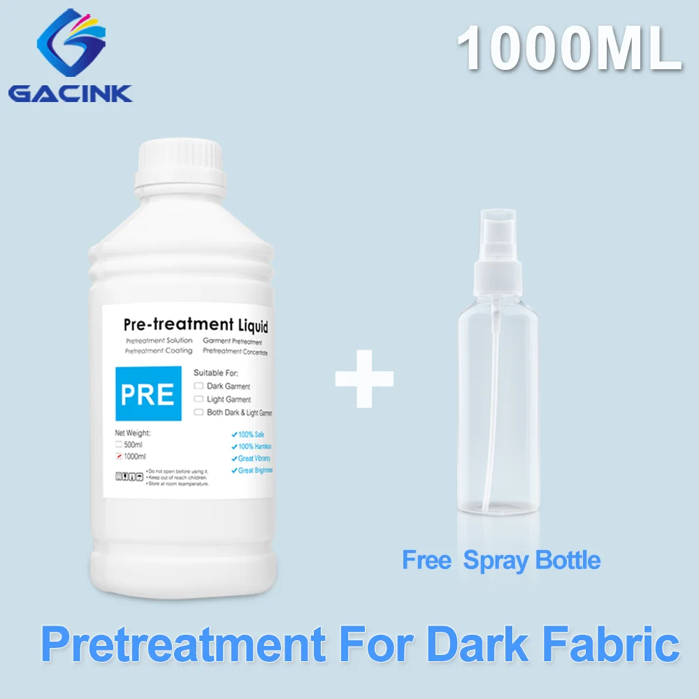 DTG Pre-Treatment Liquid 1000ML/Bottle For Textile Ink Garment Ink Light And Dark Colored Pre-Coating DTG Printer