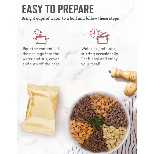 Emergency Food Supply - 88 Servings Meat and Rice Bucket Freeze Dried Protein Meals Camping Essentials Bulk Rice and Survival F - Image 2