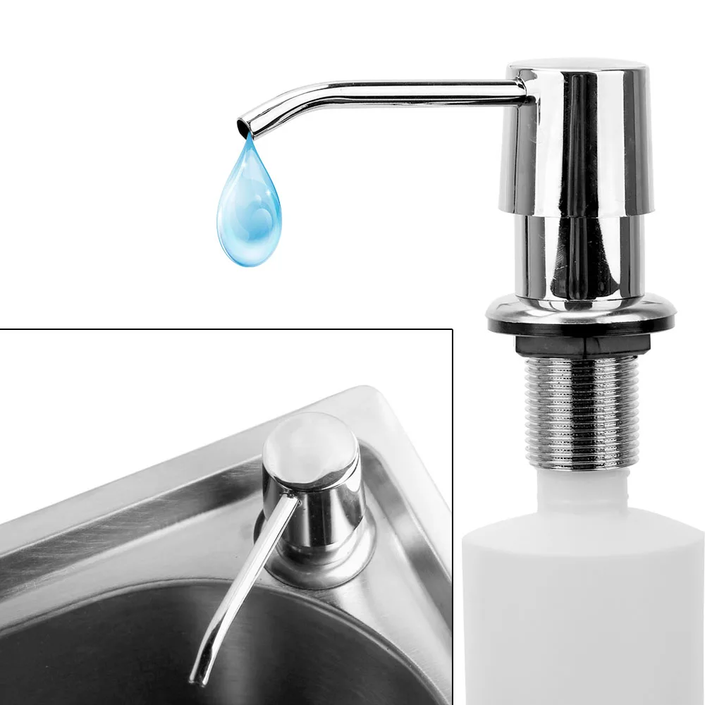For Bathroom and Kitchen Built-in Lotion Pump Plastic Liquid Soap Bottle ABS Liquid Soap organizer Kitchen Sink Soap Dispenser