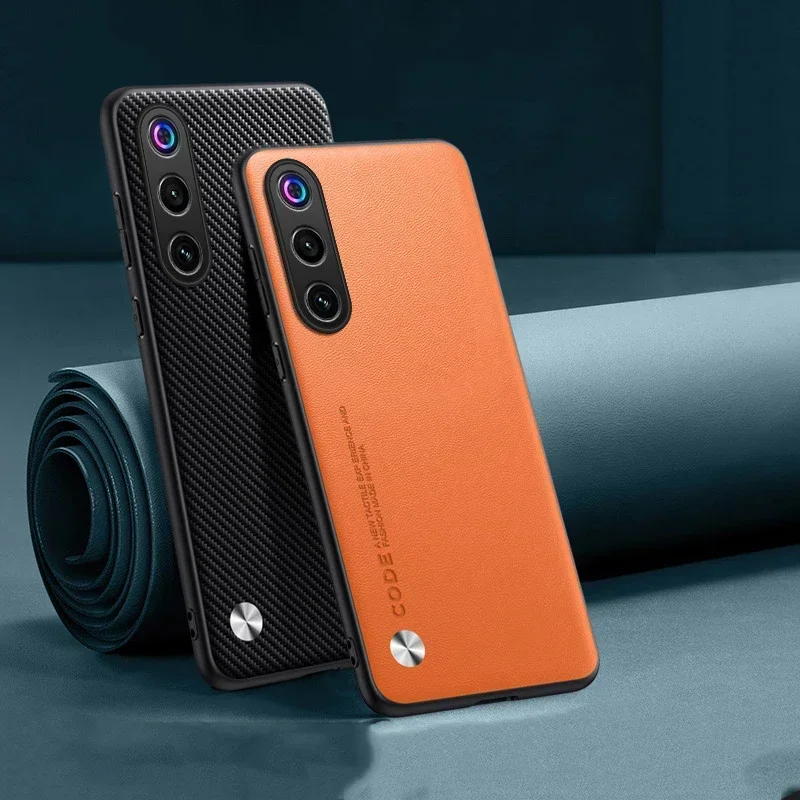Luxury Soft Leather Back Phone Case with Silicone Protection