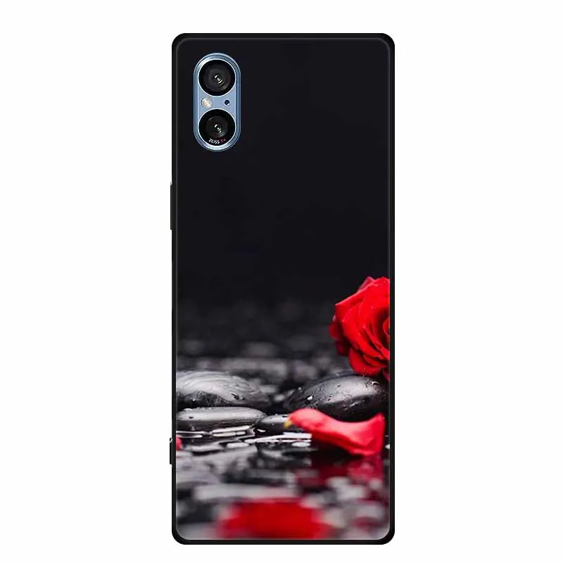 Stylish Black Silicone Soft Phone Case with Fashion Pictures