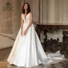 V-neck Sleeveless Wedding Dress 2025 Beading Open Back customized Princess Bride Gown SwanSarah P277 Vestido De Novia 1