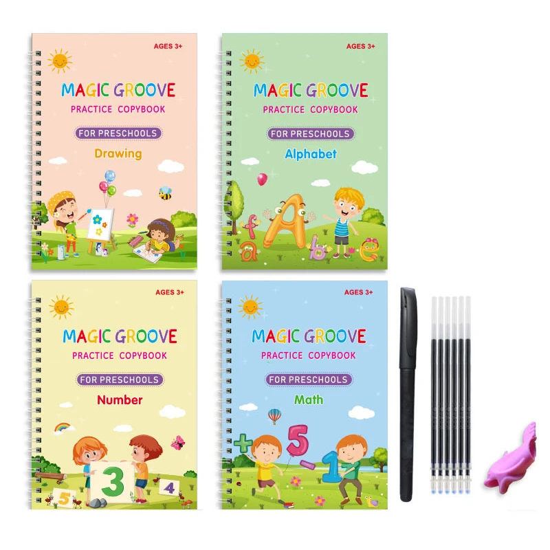 Magic Groove Pen  Copybook - New English Children's Hard Pen Groove  Calligraphy - Aliexpress