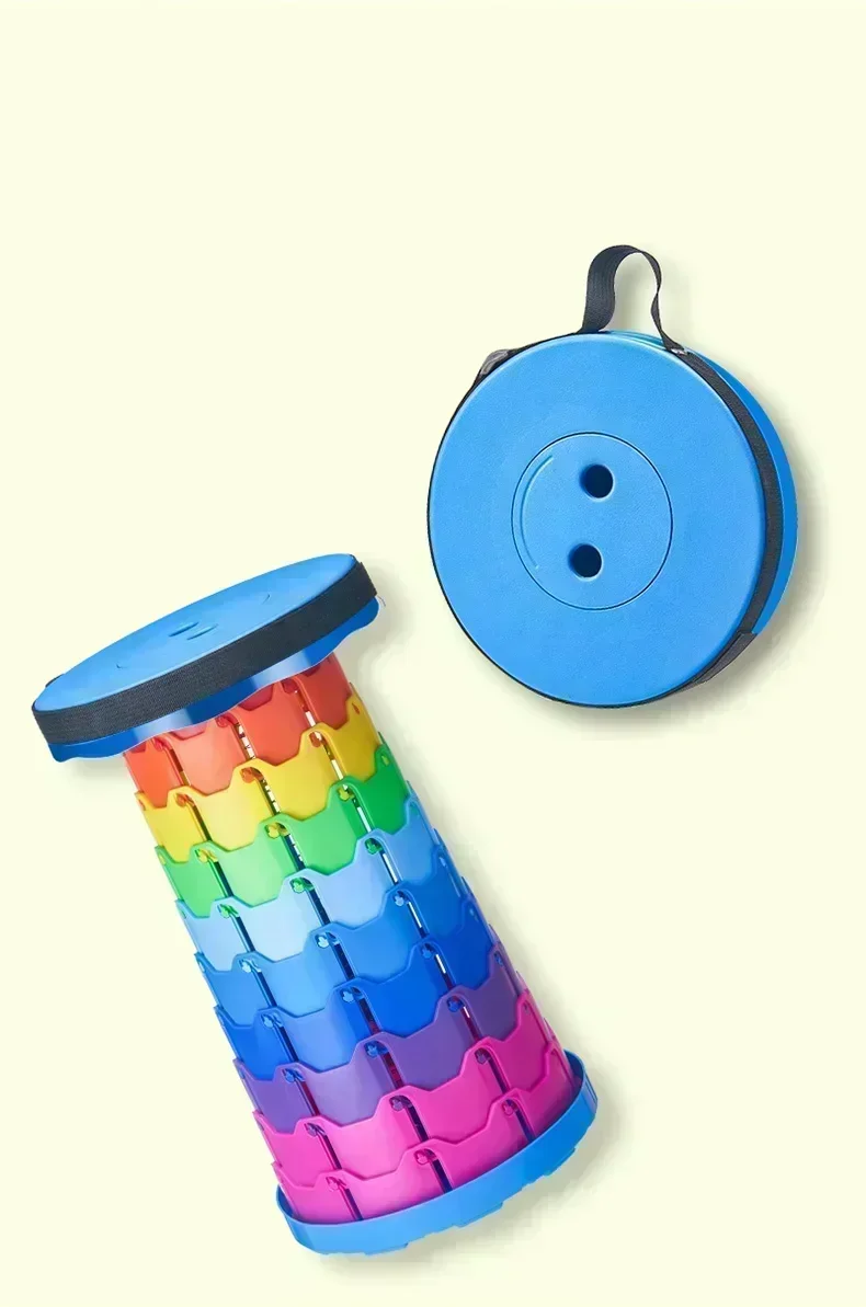 Description Picture 3 of item2024 Plastic Portable Stool Dining Chair Folding Rainbow Stools Expandable Stool Lightweight Stools Home Space Saving Furniture