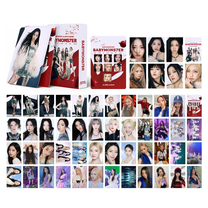 55pcs/set KPOP BABY MONSTER NEW ALBUM FOREVER LOMO CARD AHYEON