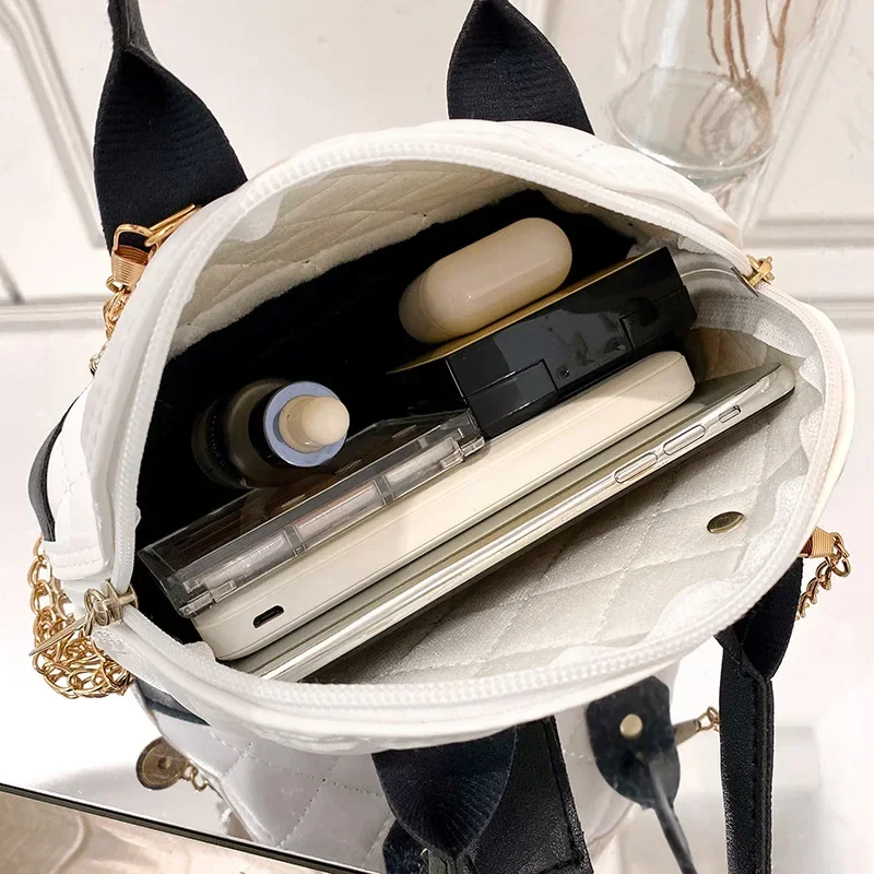 New Fashion Lingge Shell Bag Single Shoulder Messenger Bag Chain Simple Crossbody Bag Purses Contrast Color Women Handbags