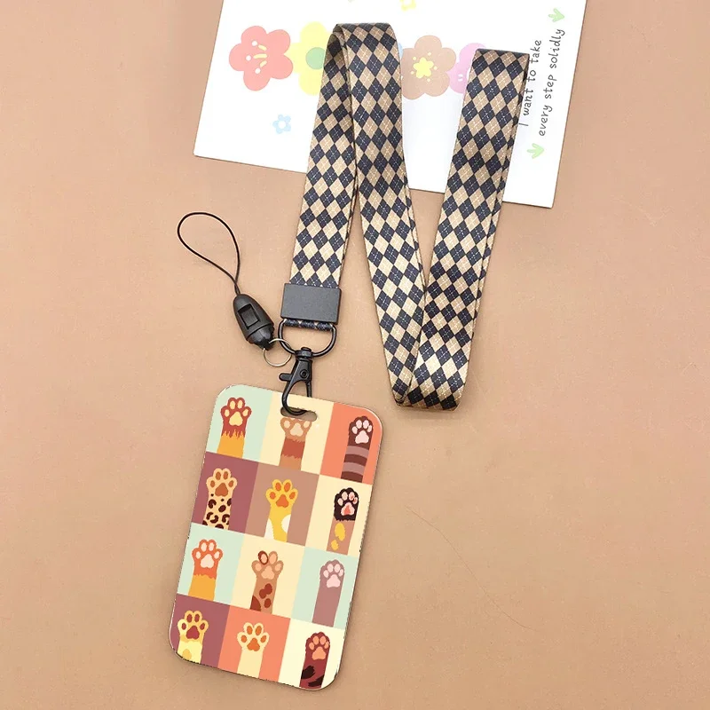 Versatile Animal Print Lanyard with ID Badge Holder & Charm