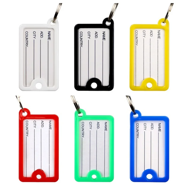 20 Pieces Key Tag Luggage Marker Plastic Rectangle Assortment Label