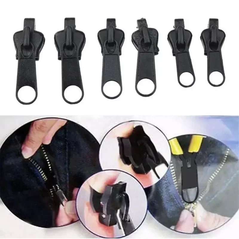 

12/6PCS Instant Zipper Universal Instant Fix Zipper Repair Kit Replacement Zip Slider Teeth Rescue Zippers for 3 Different Size