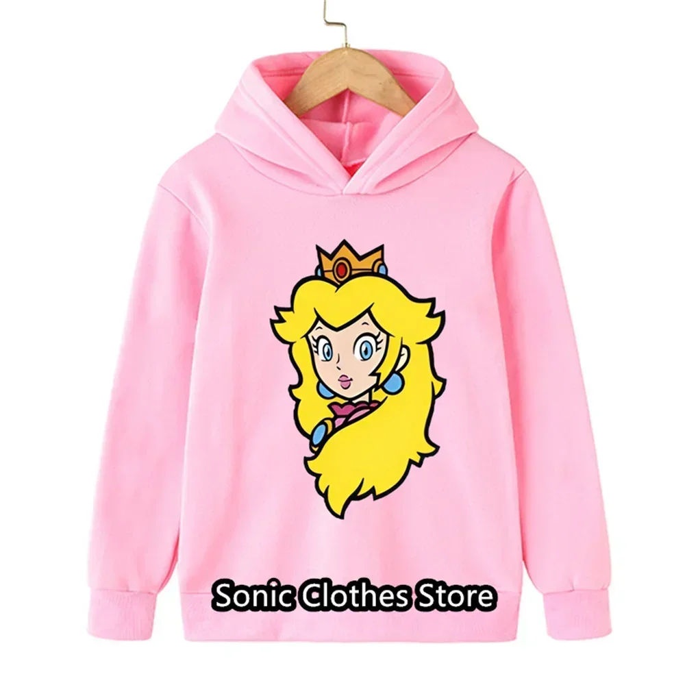 

2024 Fashion Children's Game Marios Sweatshirt for Boys and Girls Cartoon Pullover Children's Warm Hoodie Narutoes Tops
