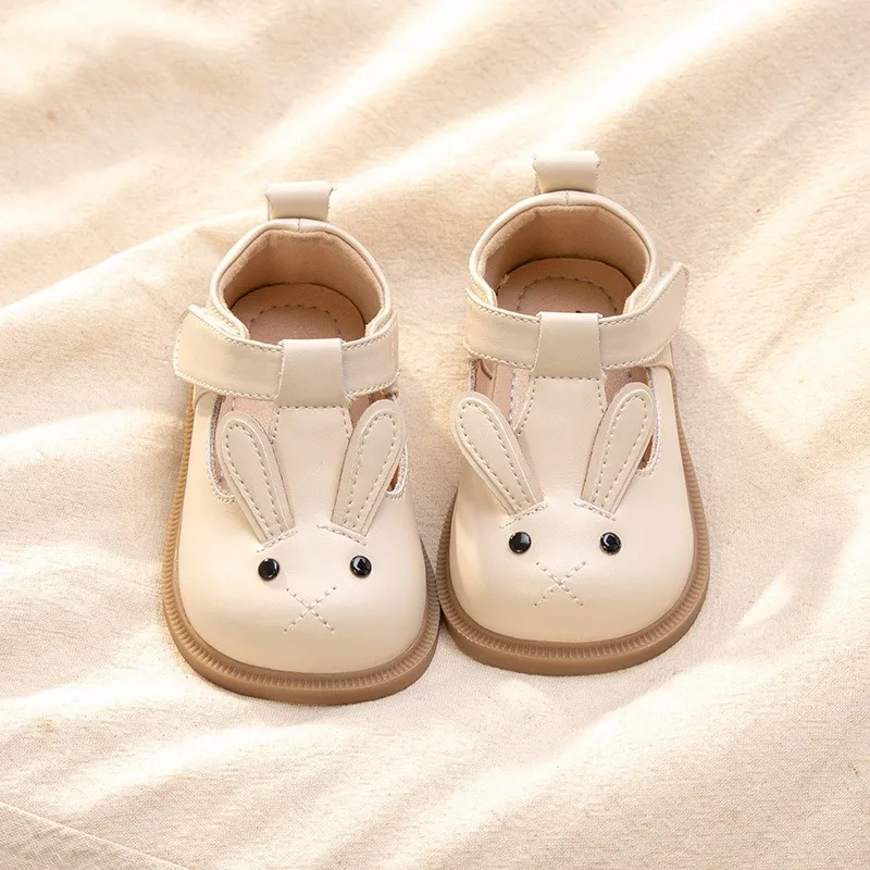 Baby Girls Leather Shoes Spring Autumn Children Princess Shoes Kids Soft Sole Non-slip Comfortable Cartoon Rabbit Babies