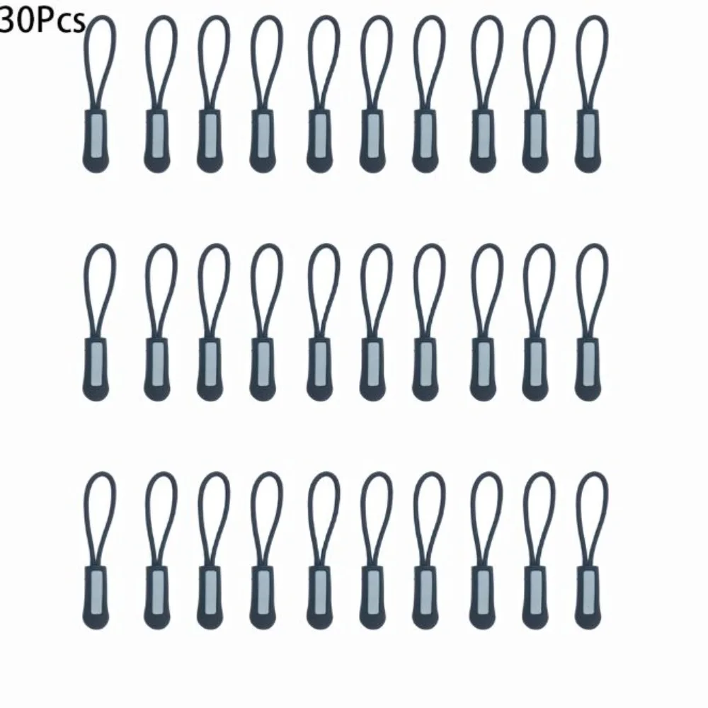 Reflective Zipper Pull Replacement Backpack Jackets Pants Boots Coats Luggage Black 30 Pack