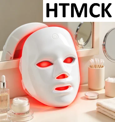 LED Face Beauty Machine - 7 Color Photon Facial & Neck Rejuvenation Mask, Rechargeable Skin Tightening Device
