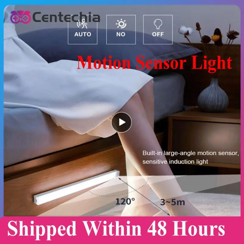 

LED Night Light 10/20/30/50CM Motion Sensor Wireless USB Cabinet Night Light Wardrobe Lamp For Kitchen Cabinet Bedroom Wardrobe