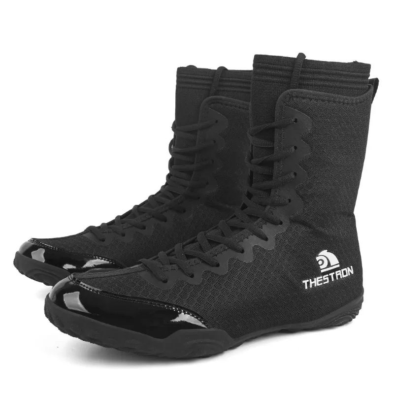 New Indoor Fitness Wrestling Shoes Non-slip Lightweight Breathable Sports Shoes Men's Professional Boxing Shoe Plus Size