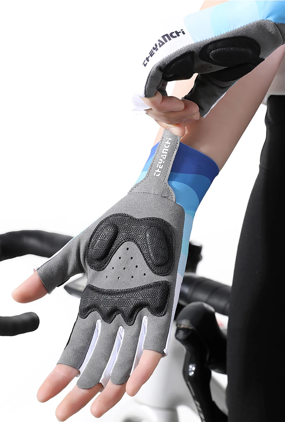 GTUBIKE Radfahren Fahrrad Halb Kurze Finger Handschuhe Stoßfest Atmungsaktiv MTB Road Fahrrad Handschuhe Männer Frauen Sport Radfahren Ausrüstung – Detail 16