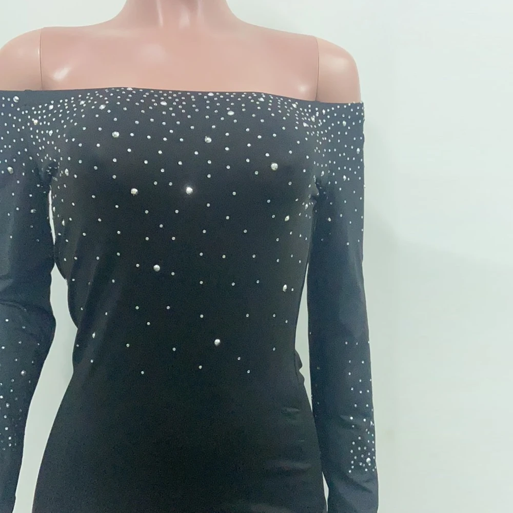 2022 New African Cloths Sexy Black Mesh Stitching Sequin Strapless Dresses african couple outfits
