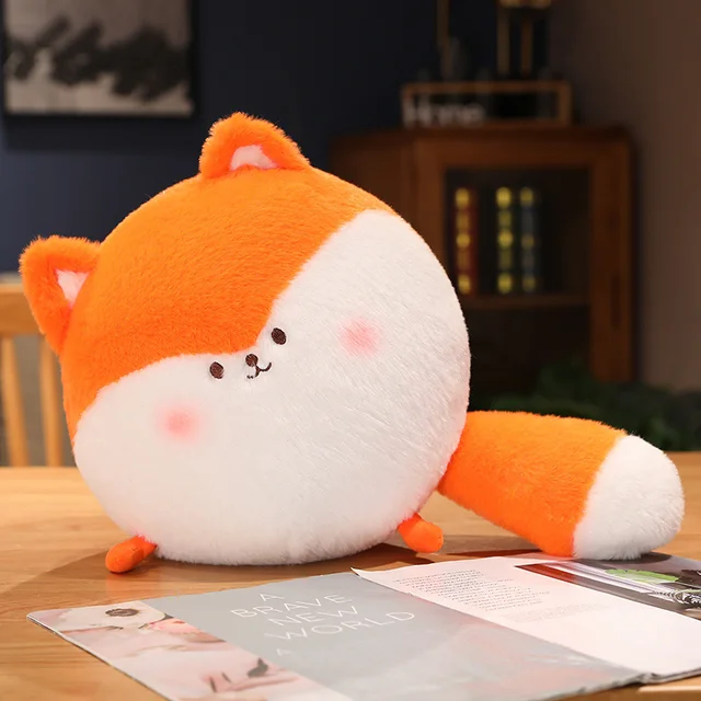 Round Animal Plush Toy Throw Pillow Dinosaur Frog Pig Panda Round Sofa Cushion Bed Doll Send Children's Birthday Gift