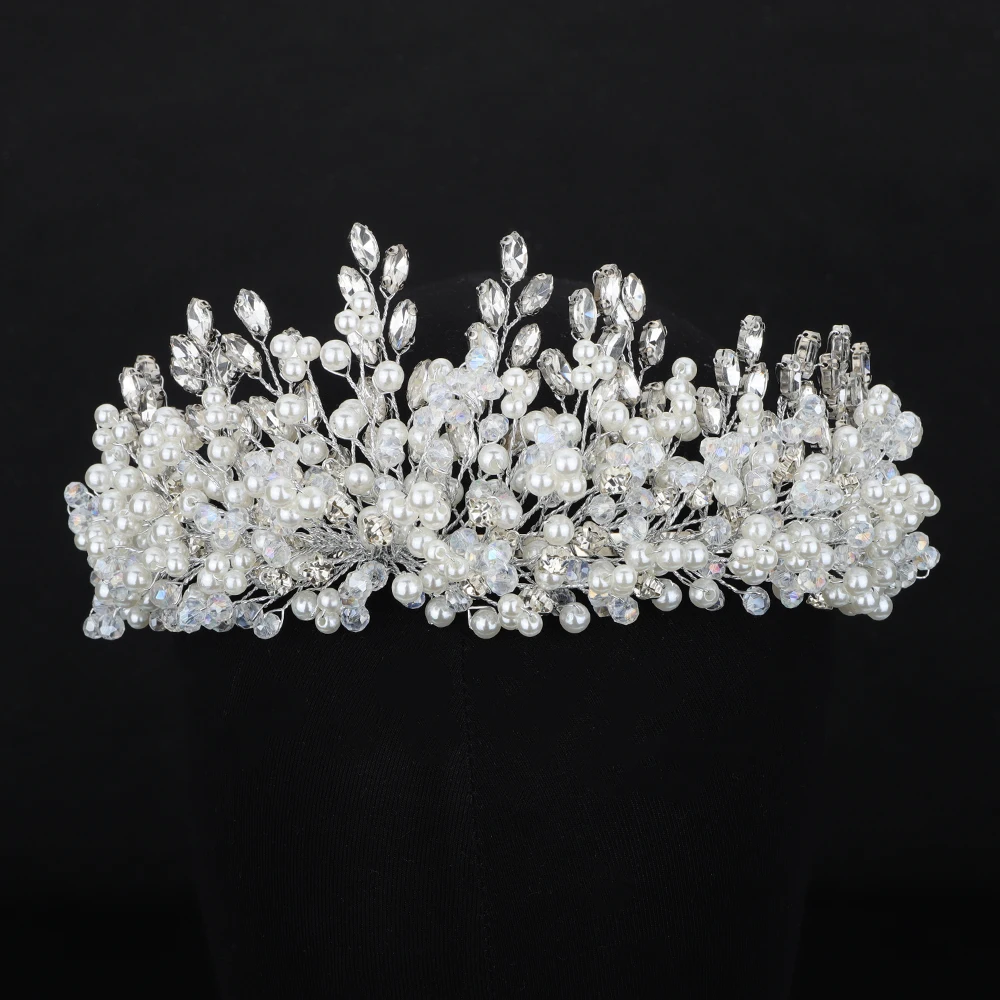 Corona Per Capelli In Cristalli E Diamanti - Accessorio Regina O Principessa Per Matrimonio, Compleanno E Feste, Argento, 14 Cm - 4