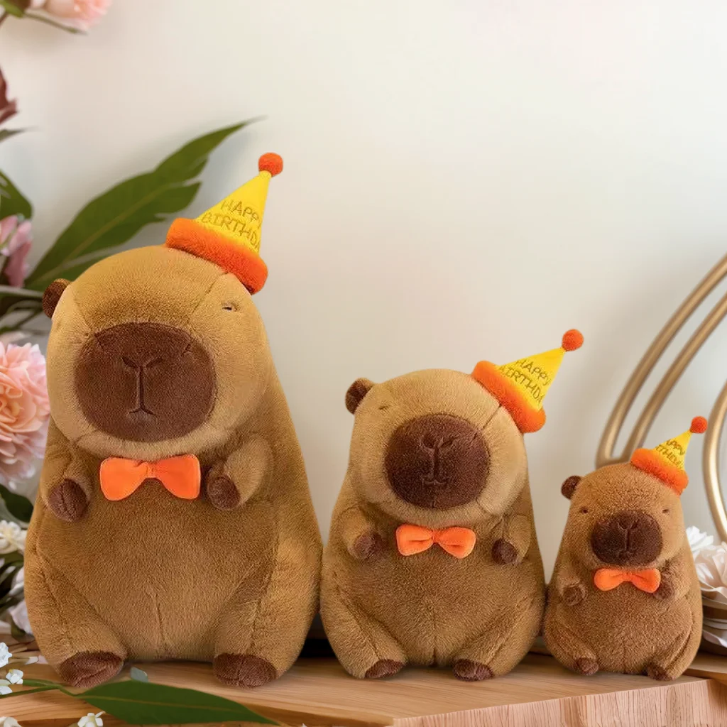 Capybara Plush Doll Cute Capibara Anime Fluffty Toy Kawaii Plushie Happy Birthday Doll Gift for Girl Friend Soft Stuffed Animals