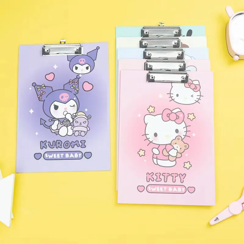 Sanrio A4 Hello Kitty File Clipboard Folder Board Cinnamoroll Kuromi Multifunctional Students office Writing Board Clip Folder 5