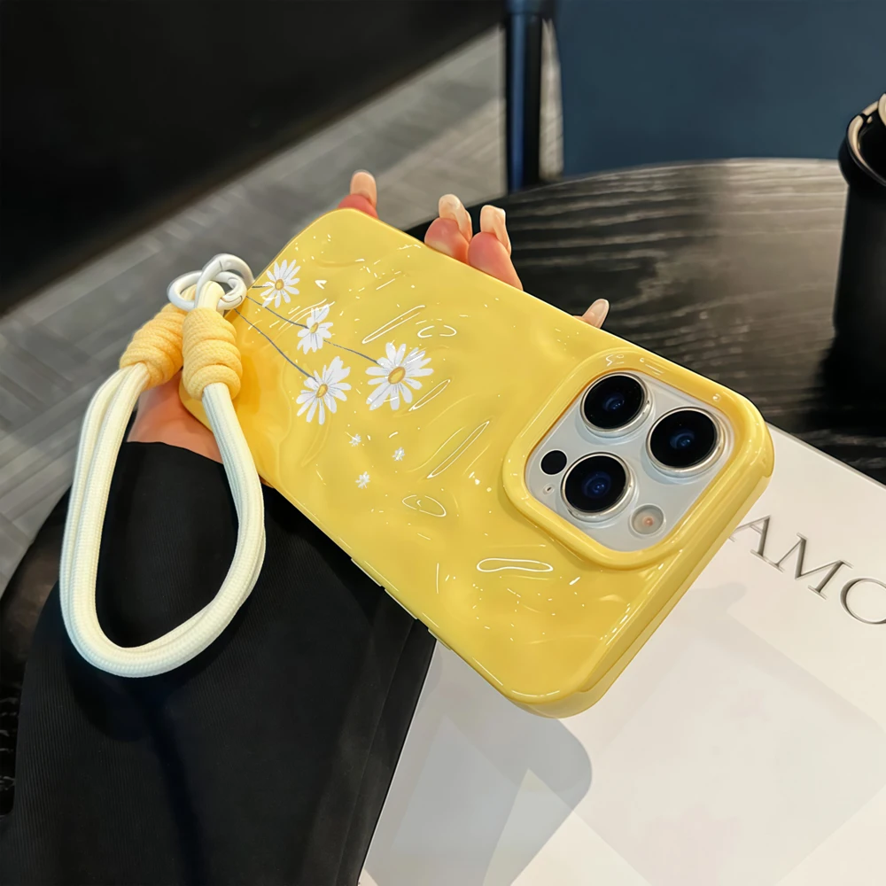 Daisy Design Shockproof Soft TPU Phone Case with Lanyard