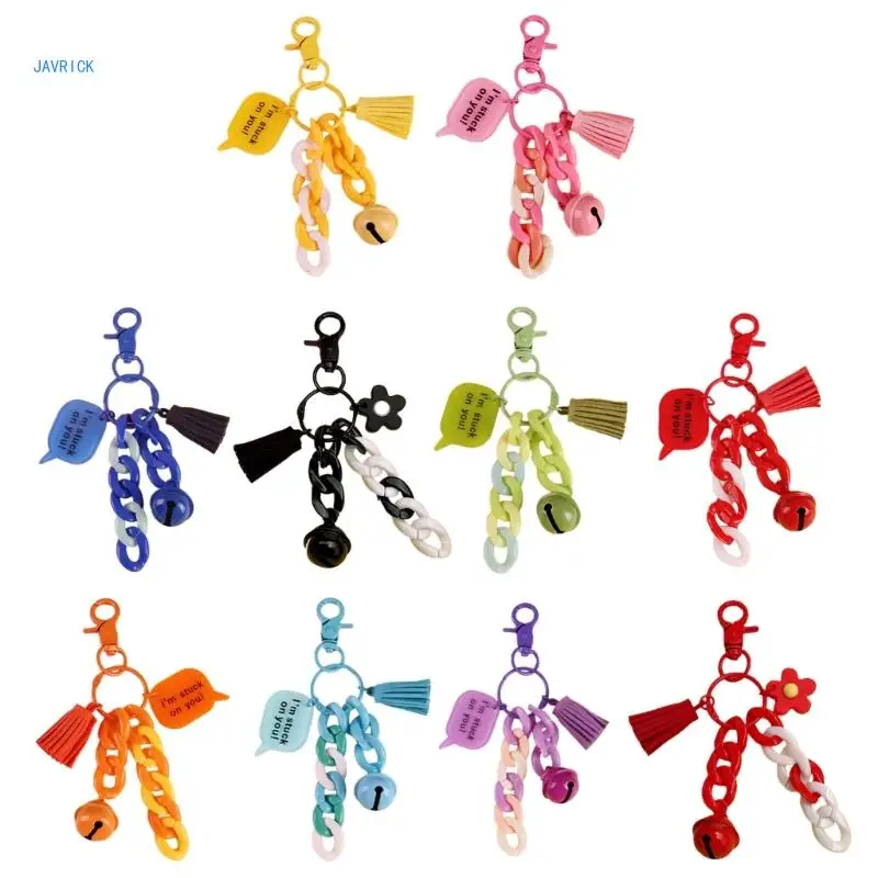 

Tassels Keychains Acrylic Link Chain Keyring Bag Pendant for Women Girls