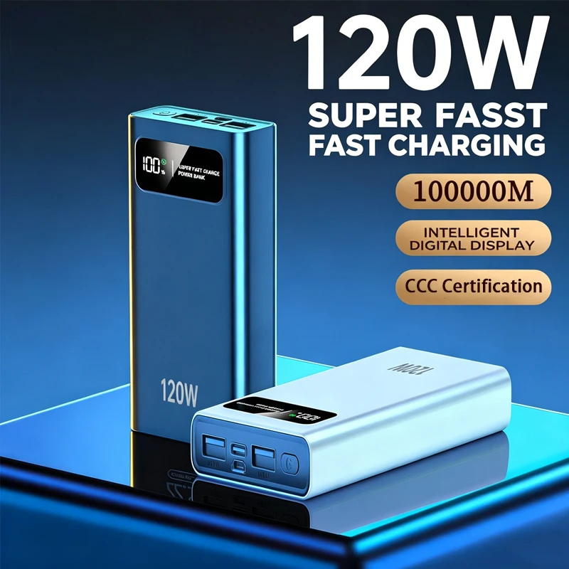 레노버 200000mAh 파워뱅크 120W 초고속 충전 휴대용 모바일 전원 초대용량 디지털 디스플레이 외장 배터리
