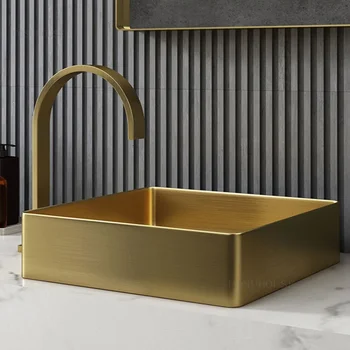 ครัวเรือนสมัยใหม่เหนือเคาน์เตอร์อ่างล้างหน้าหรูหราห้องน้ําอ่างล้างมือห้องน้ําอ่างล้างจานอ่างล้างจานสแตนเลสห้องน้ําอ่างล้างหน้า 1