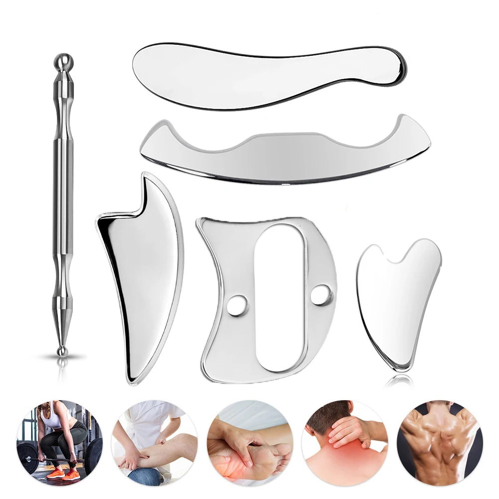 

Stainless Steel Scraping Gua Sha Massage Tool IASTM Therapy Soft Tissue Body Pain Relief Neck Back Leg shoulder Mussule Relax