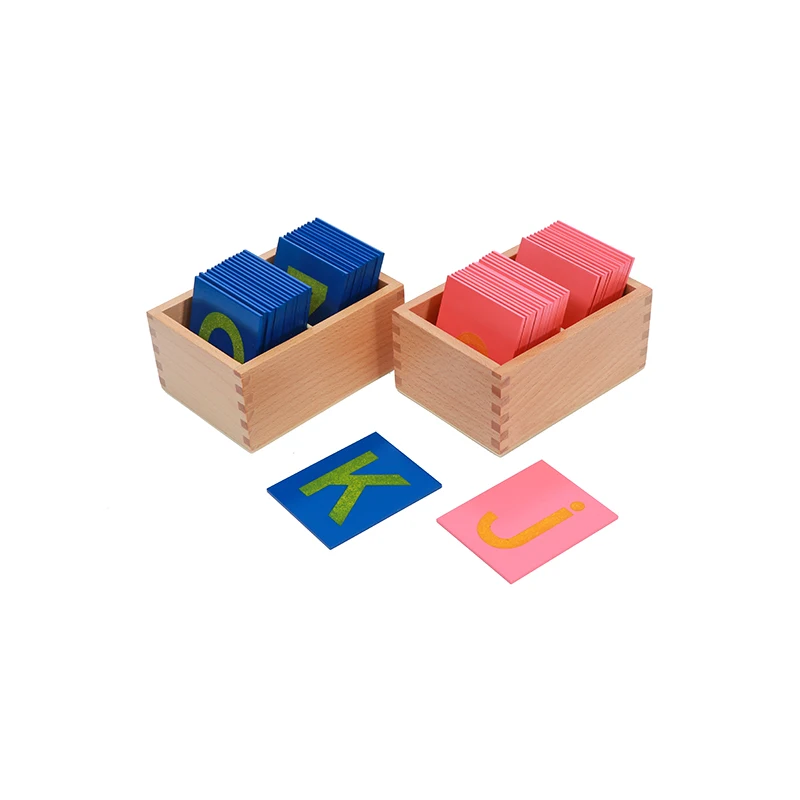 

ADENA Montessori Toys for 3 Year Old Language Learning Materials for Children Lower and Capital Case Sandpaper Letters