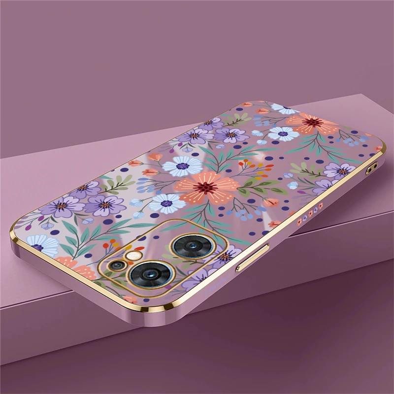 Elegant Shockproof Silicone Flower Case - Premium Protective Plating Design