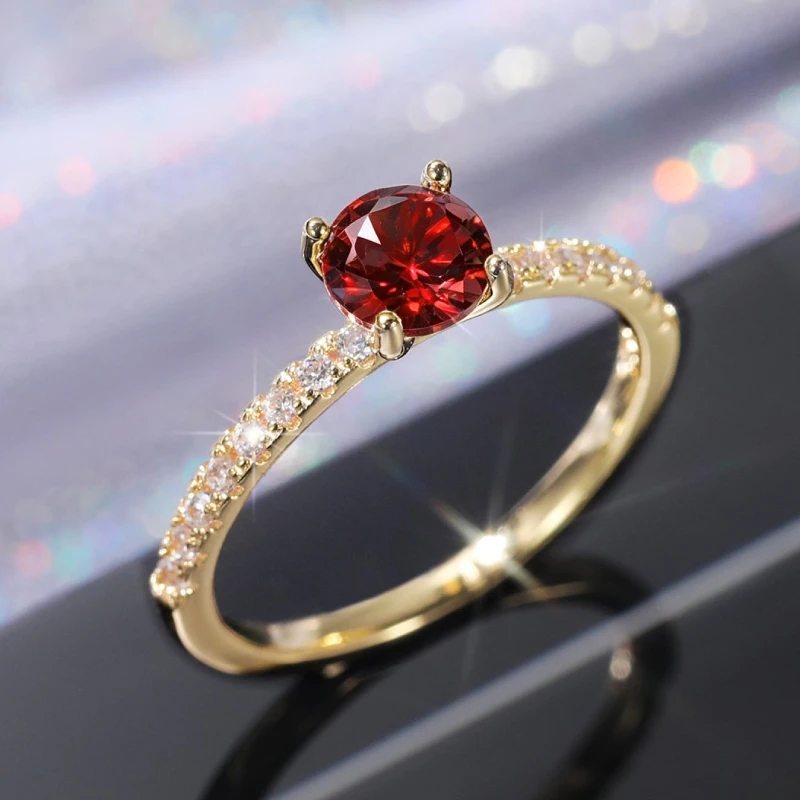 Elegant Zirconia Women's Wedding Engagement Ring - Classic 4 Claw Design in Three Stunning Colors