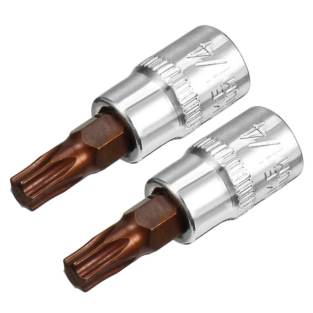 

2Pcs Socket Car Parts Pratical Replacement T30 Bit Sockets High Quality New Torx Bit 1/4 1/4 Inch Drive Supplies