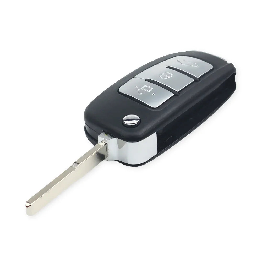 Enhanced Flip Folding Car Key Shell Case with 3 Buttons - Compatible with Select Ford Models
