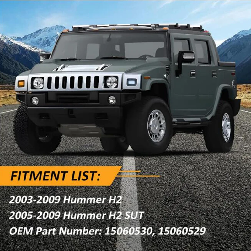 Led ���� �ڹ� ���� ȸ�� ��ȣ ���̵� ��Ŀ ���� Hummer H2 2003-2009, 2PCS ���� ���� �� ��� ���� ����